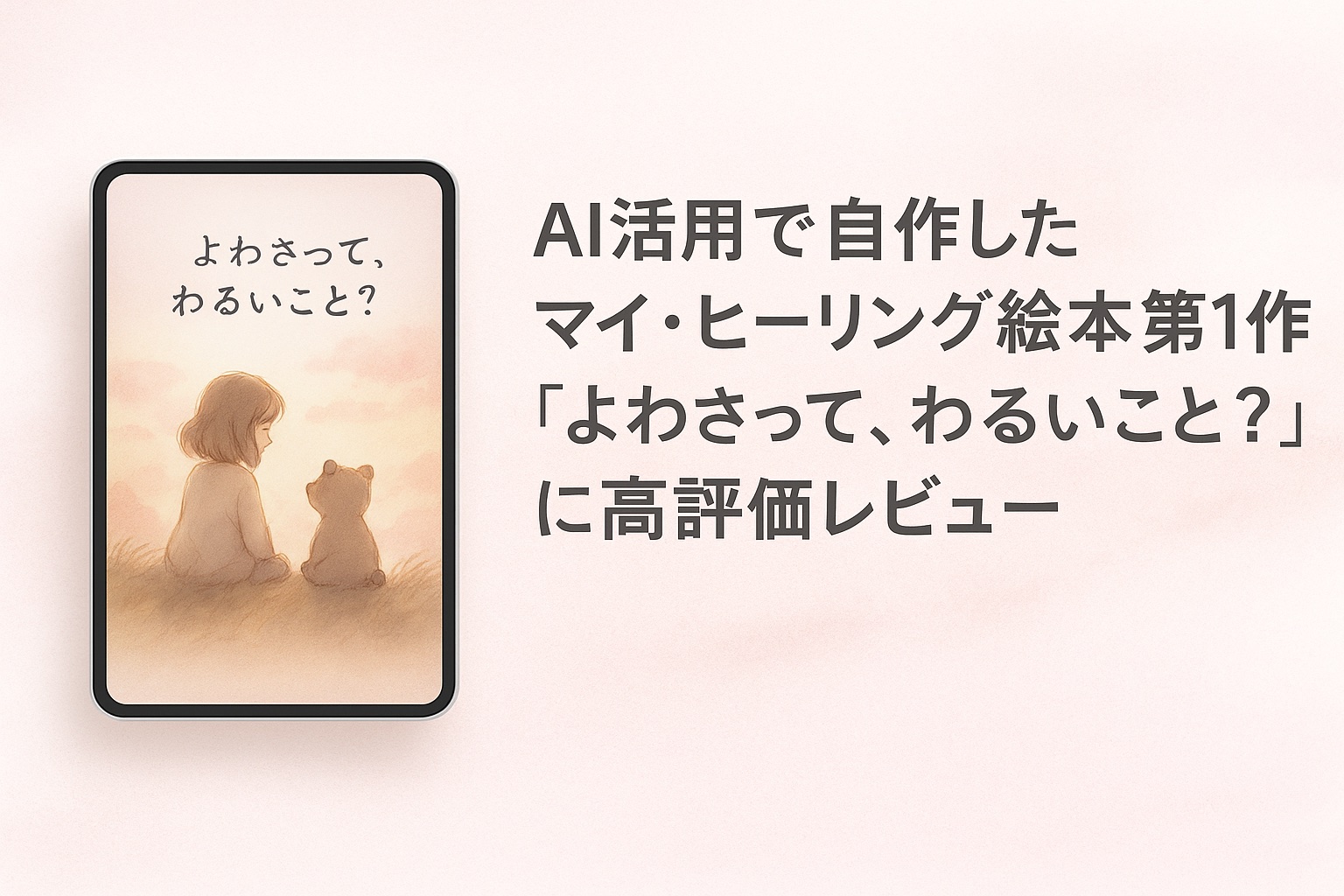 AI活用で自作したマイ・ヒーリング絵本第1作『よわさって、わるいこと？』に高評価レビュー